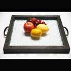 Black Oak Tray with Glass